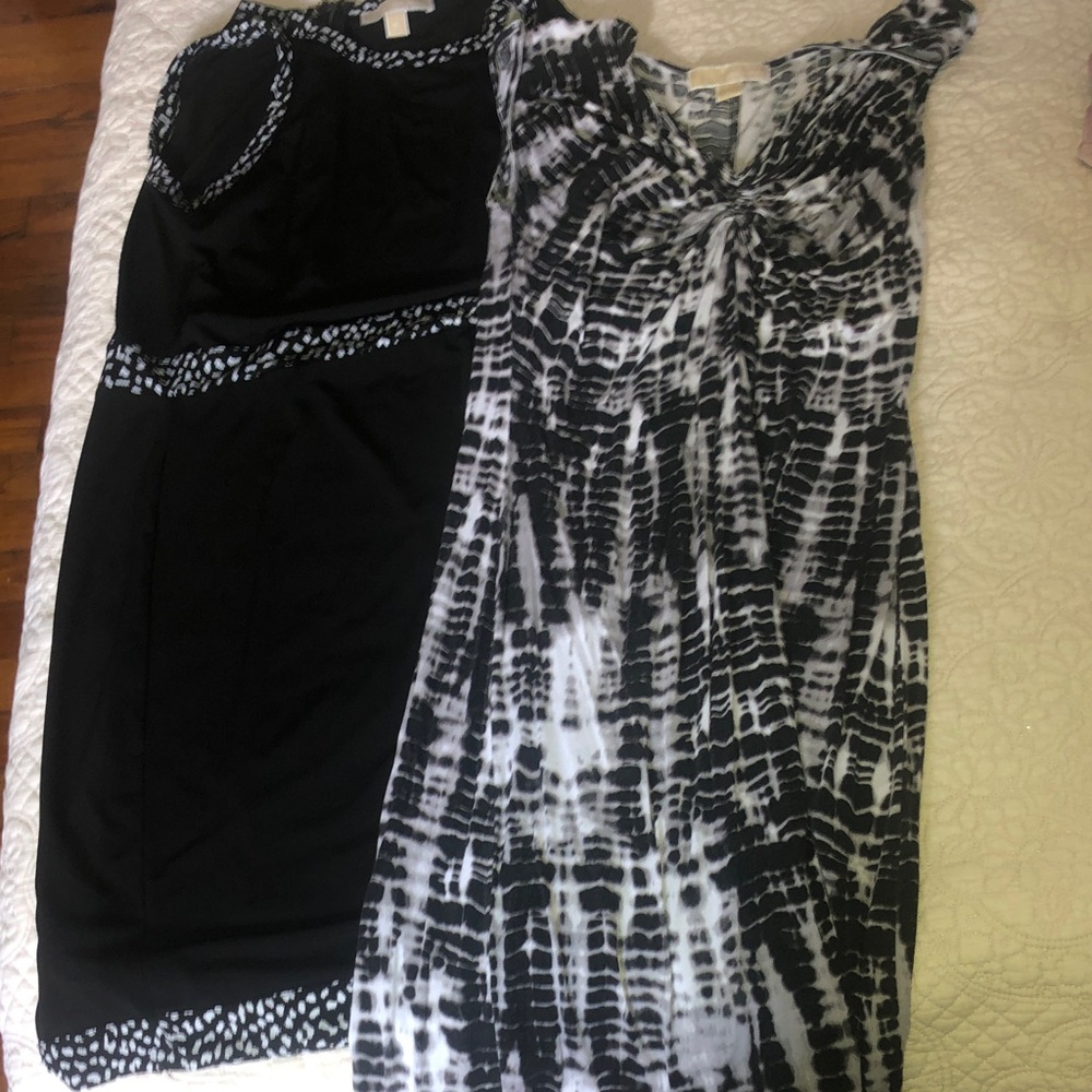 Michael Kors Black and White Midi Dresses